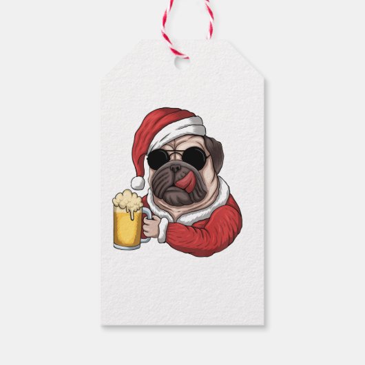 ビールパおもしろいグサンタハットクリスマスギフトラベル ギフトタグ (裏面)
