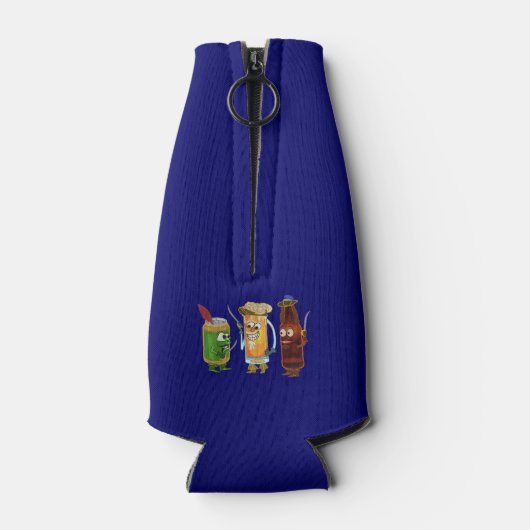 ビールパおもしろいンMonogramと3つのマスケベ ボトルクーラー (裏面)