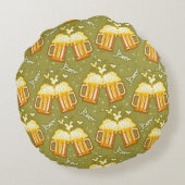 ビールパターンのガラス ラウンドクッション (裏面)