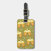 ビールパターンのガラス ラゲッジタグ (正面縦)