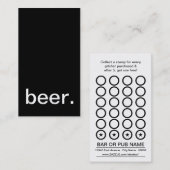 ビールパンチカードの水差し ロイヤリティカード (正面/裏面)