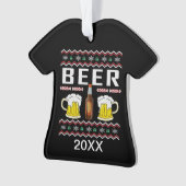 ビールパーソナライズされたの醜いクリスマスセーター オーナメント (正面)