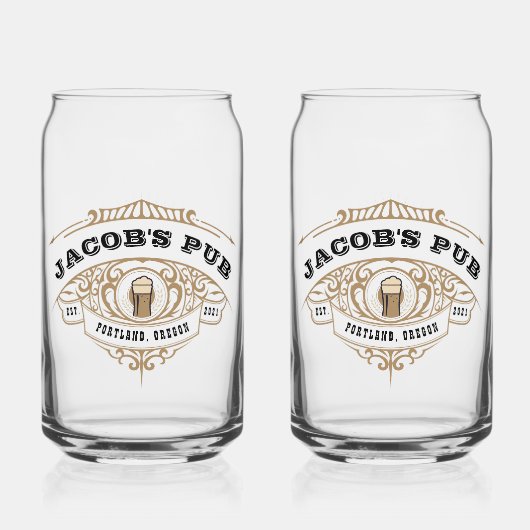 ビールパーソナライズされたグラスの醸造 ガラス缶 (正面)