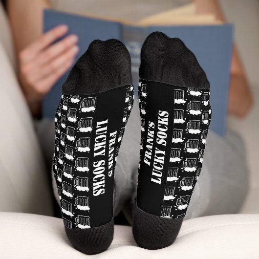 ビールパーソナライズされたジグプリント付きメンズおもしろいソックス ソックス (底面)