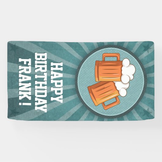 ビールパーソナライズされたハッピーバースデー 横断幕 (横)