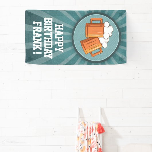 ビールパーソナライズされたハッピーバースデー 横断幕 (インサイチュ)