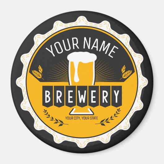 ビールパーソナライズされたボトルキャップバー マグネット (正面)