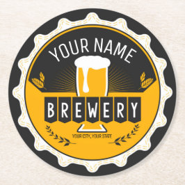 ビールパーソナライズされたボトルキャップバー  ラウンドペーパーコースター