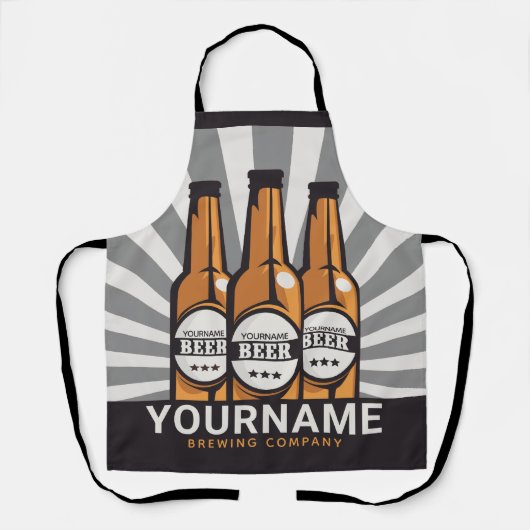 ビールパーソナライズされたボトルクラフト醸造会社 エプロン (正面)
