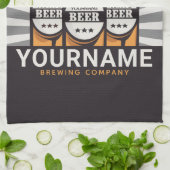 ビールパーソナライズされたボトルクラフト醸造会社 キッチンタオル (折り畳み)