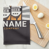 ビールパーソナライズされたボトルクラフト醸造会社 キッチンタオル (四つ折り)