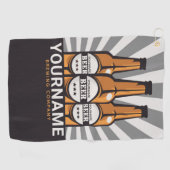 ビールパーソナライズされたボトルクラフト醸造会社 ゴルフタオル (横)