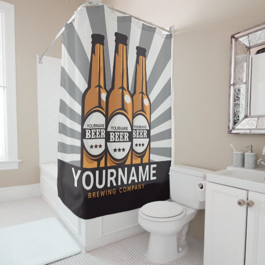 ビールパーソナライズされたボトルクラフト醸造会社 シャワーカーテン (インサイチュ)