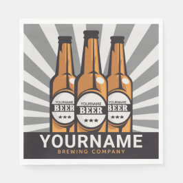 ビールパーソナライズされたボトルクラフト醸造会社 スタンダードランチョンナプキン