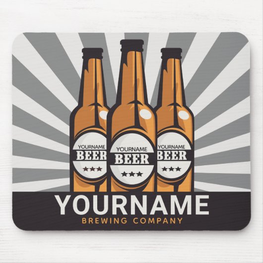 ビールパーソナライズされたボトルクラフト醸造会社 マウスパッド (正面)