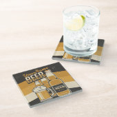 ビールパーソナライズされたボトルスズジーマグ醸造バー ガラスコースター (アングル)