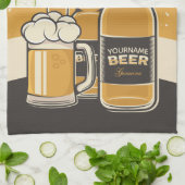 ビールパーソナライズされたボトルスズジーマグ醸造バー キッチンタオル (折り畳み)