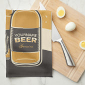 ビールパーソナライズされたボトルスズジーマグ醸造バー キッチンタオル (四つ折り)