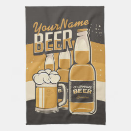 ビールパーソナライズされたボトルスズジーマグ醸造バー キッチンタオル