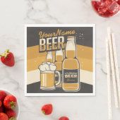 ビールパーソナライズされたボトルスズジーマグ醸造バー スタンダードランチョンナプキン (インサイチュ)
