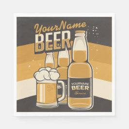 ビールパーソナライズされたボトルスズジーマグ醸造バー スタンダードランチョンナプキン
