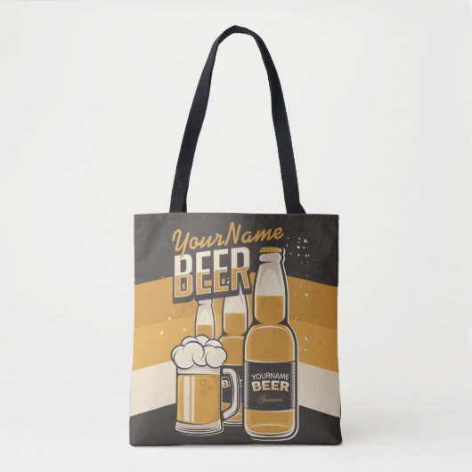 ビールパーソナライズされたボトルスズジーマグ醸造バー トートバッグ (正面)
