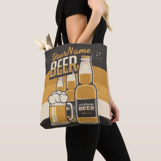 ビールパーソナライズされたボトルスズジーマグ醸造バー トートバッグ (クローズアップ)