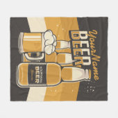 ビールパーソナライズされたボトルスズジーマグ醸造バー フリースブランケット (正面(横))