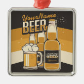 ビールパーソナライズされたボトルスズジーマグ醸造バー メタルオーナメント (正面)
