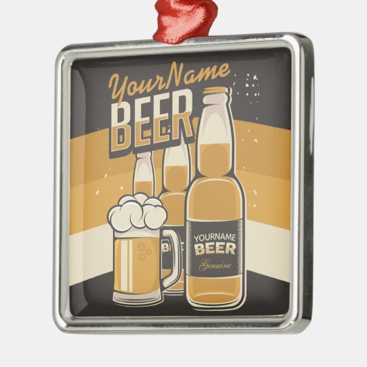 ビールパーソナライズされたボトルスズジーマグ醸造バー メタルオーナメント (左)