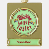 ビールパーソナライズされた好きおもしろいのクリスマス ゴールドプレートバナーオーナメント (正面)