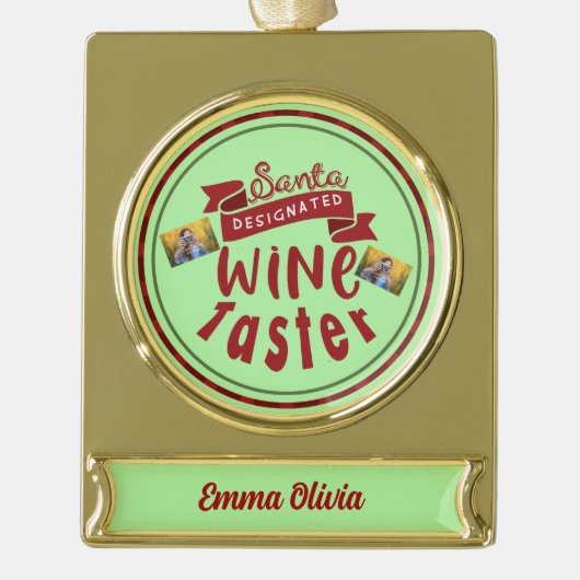 ビールパーソナライズされた好きおもしろいのクリスマス ゴールドプレートバナーオーナメント (正面)