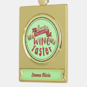 ビールパーソナライズされた好きおもしろいのクリスマス ゴールドプレートバナーオーナメント (左)
