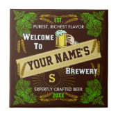 ビールパーソナライズされた醸造所,ホップ大麦で歓迎 タイル (正面)