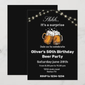 ビールパーティの招待状50th birthday party 招待状 (正面/裏面)