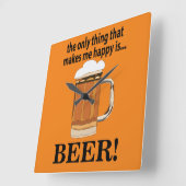 ビールパーティーの飲酒 ビール スクエア壁時計 (傾斜)