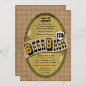 ビールパーティーまたはビール強打の招待状 招待状 (正面/裏面)