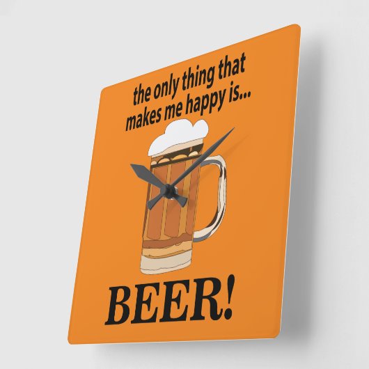 ビールパーティー飲みおもしろいビール スクエア壁時計 (傾斜)