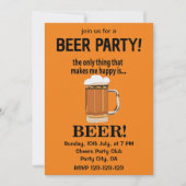 ビールパーティー ビールを飲もう 招待状 (正面)