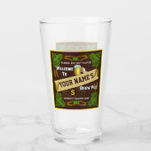 ビールビールパブのパーソナライズな名前|のホツプのオオムギのバー タンブラーグラス (裏面)