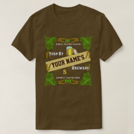 ビールビール醸造所のパーソナライズな名前|のホツプのオオムギのカッコいい Tシャツ