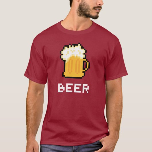 ビールピクセルアイコンTシャツ Tシャツ (正面)
