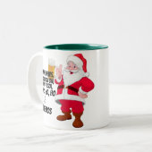 ビールピザ愛好家サンホホー休暇クリスマス ツートーンマグカップ (正面左)