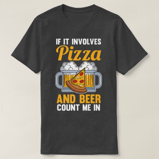 ビールピザ Tシャツ (デザイン正面)