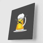ビールファンシー時計。 スクエア壁時計 (傾斜)