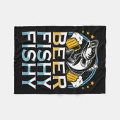 ビールフィジーフィジーフィジー魚釣り恋人フィッシャーマンレット フリースブランケット (正面(横))