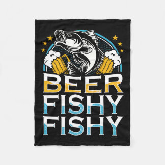 ビールフィジーフィジーフィジー魚釣り恋人フィッシャーマンレット フリースブランケット