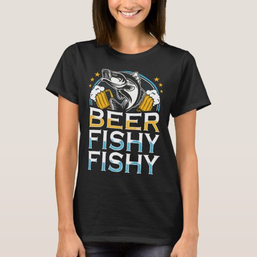 ビールフィジーフィジーフィジー魚釣り恋人フィッシャーマンレット Tシャツ (正面)