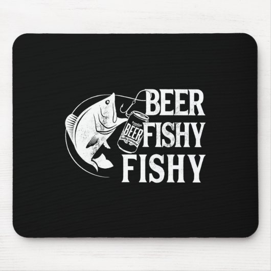ビールフィジーフィッシュおもしろい魚釣り マウスパッド (正面)
