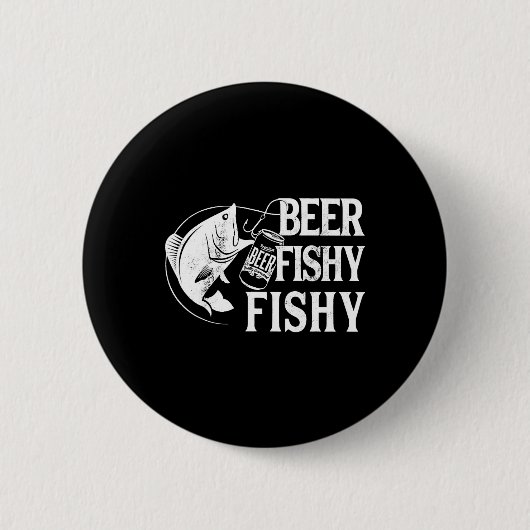 ビールフィジーフィッシュおもしろい魚釣り 缶バッジ (正面)
